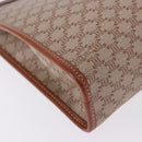 CELINE Macadam Clutch Bag PVC Beige Gold Auth 183561A-8