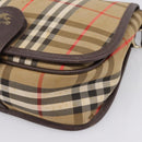 Burberrys Nova Check Shoulder Bag Canvas Beige Gold Auth 183568-10