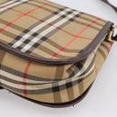 Burberrys Nova Check Shoulder Bag Canvas Beige Gold Auth 183568-12