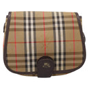 Burberrys Nova Check Shoulder Bag Canvas Beige Gold Auth 183568-2