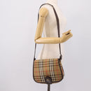 Burberrys Nova Check Shoulder Bag Canvas Beige Gold Auth 183568-21