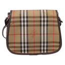 Burberrys Nova Check Shoulder Bag Canvas Beige Gold Auth 183568-3