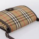 Burberrys Nova Check Shoulder Bag Canvas Beige Gold Auth 183568-6