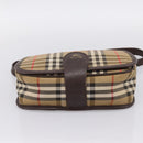 Burberrys Nova Check Shoulder Bag Canvas Beige Gold Auth 183568-9