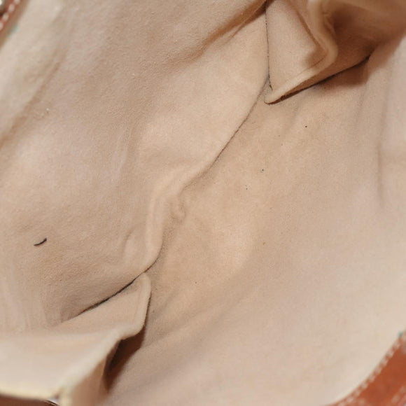 CELINE Macadam Canvas Shoulder Bag PVC Leather 6 Set Brown Beige Auth 183573