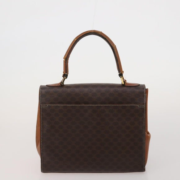 CELINE Macadam Canvas Shoulder Bag PVC Leather 6 Set Brown Beige Auth 183573