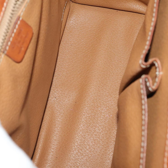CELINE Macadam Canvas Shoulder Bag PVC Leather 6 Set Brown Beige Auth 183573