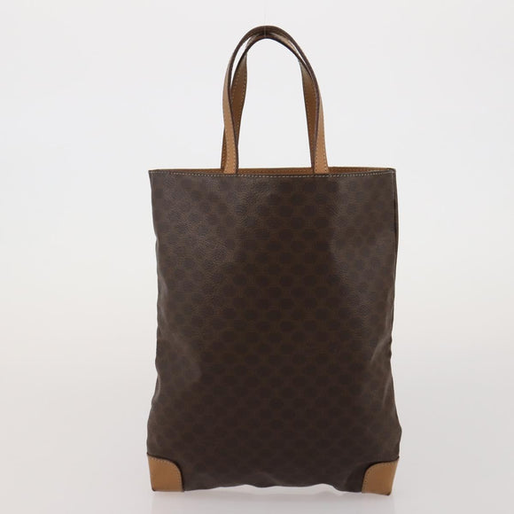 CELINE Macadam Canvas Shoulder Bag PVC Leather 6 Set Brown Beige Auth 183573