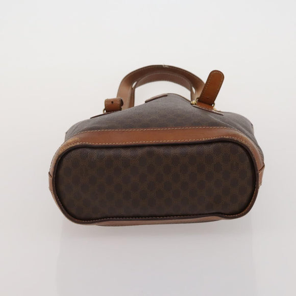 CELINE Macadam Canvas Shoulder Bag PVC Leather 6 Set Brown Beige Auth 183573
