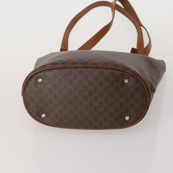 CELINE Macadam Canvas Shoulder Bag PVC Leather 6 Set Brown Beige Auth 183573