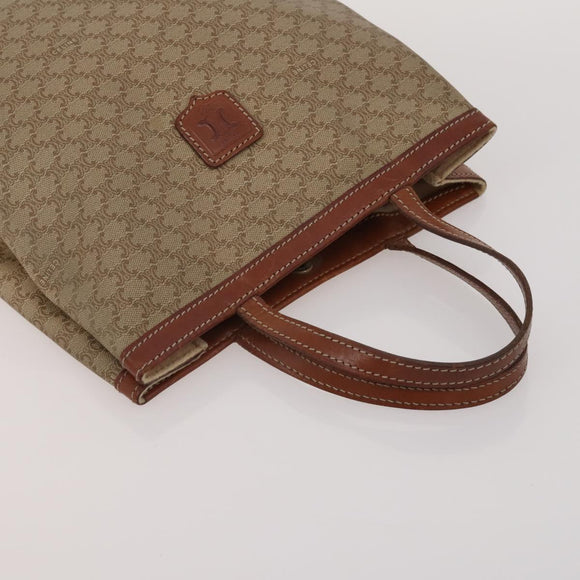 CELINE Macadam Canvas Shoulder Bag PVC Leather 6 Set Brown Beige Auth 183573