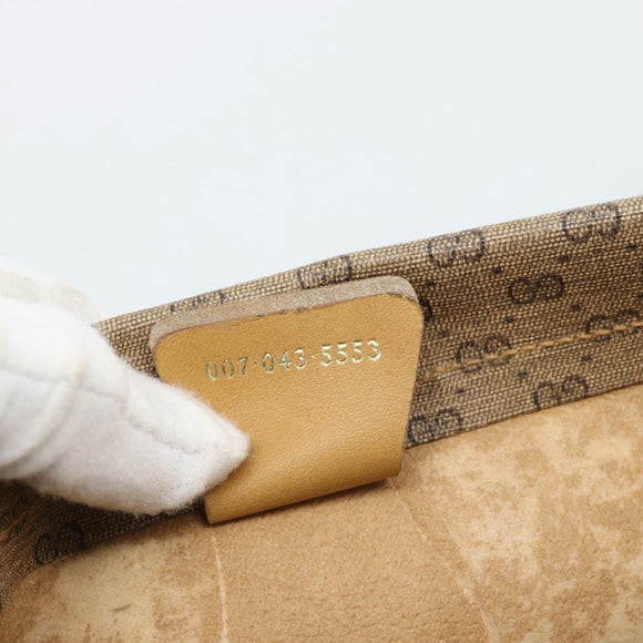 GUCCI Micro GG Supreme Umhängetasche PVC Beige Gold Auth 183600