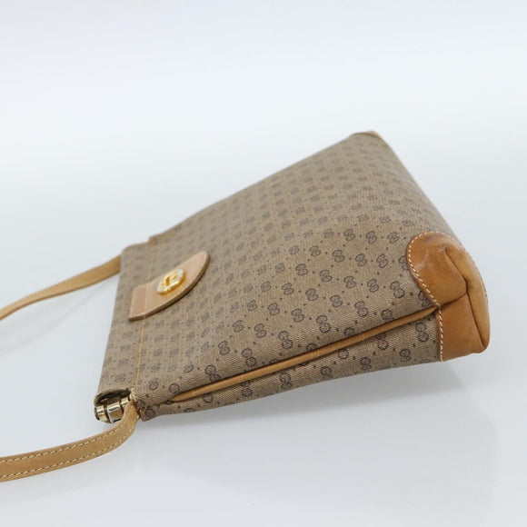 GUCCI Micro GG Supreme Umhängetasche PVC Beige Gold Auth 183600
