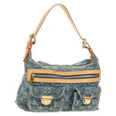 LOUIS VUITTON Monogram Denim Buggy PM Shoulder Bag Blue M95049 LV Auth 183601SAV-1