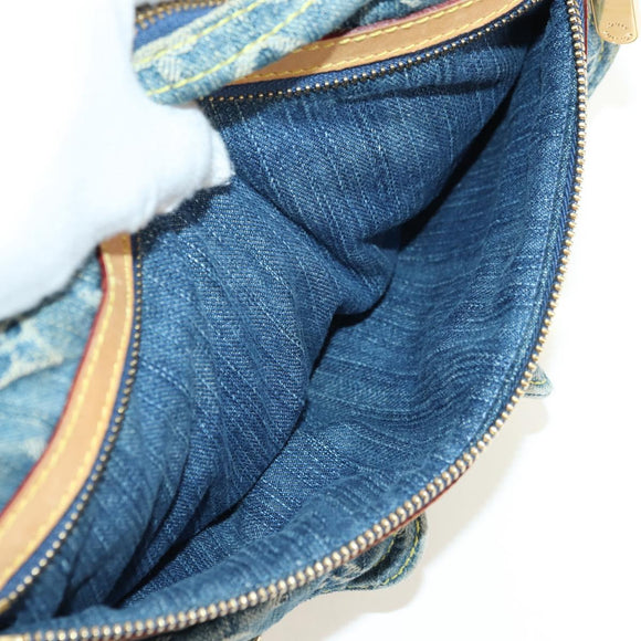 LOUIS VUITTON Monogram Denim Buggy PM Shoulder Bag Blue M95049 LV Auth 183601SAV