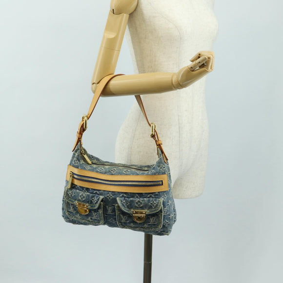 LOUIS VUITTON Monogram Denim Buggy PM Shoulder Bag Blue M95049 LV Auth 183601SAV