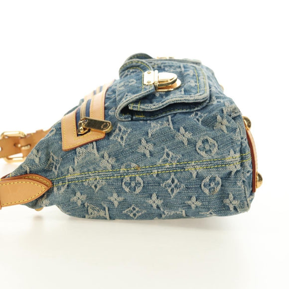 LOUIS VUITTON Monogram Denim Buggy PM Shoulder Bag Blue M95049 LV Auth 183601SAV