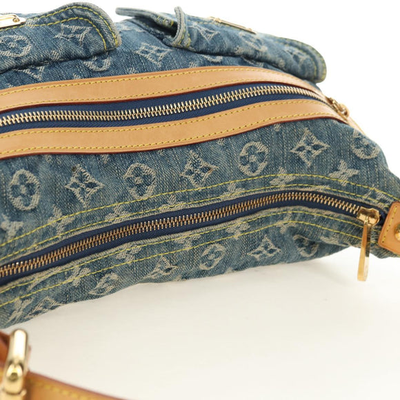 LOUIS VUITTON Monogram Denim Buggy PM Shoulder Bag Blue M95049 LV Auth 183601SAV