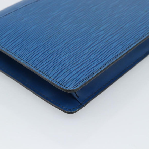 LOUIS VUITTON Epi Montaigne 23 Clutch Bag Blue M52665 LV Auth 183602