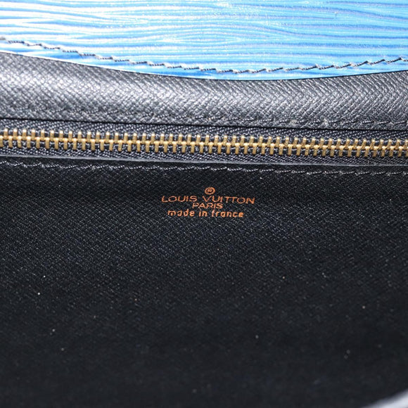 LOUIS VUITTON Epi Montaigne 23 Clutch Bag Blue M52665 LV Auth 183602