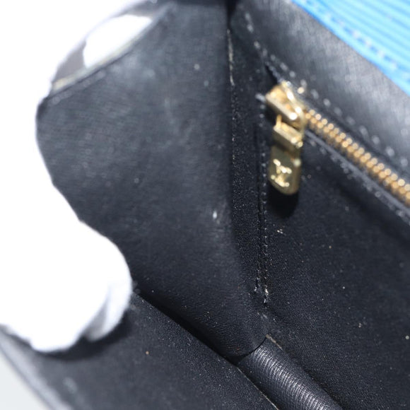 LOUIS VUITTON Epi Montaigne 23 Clutch Bag Blue M52665 LV Auth 183602