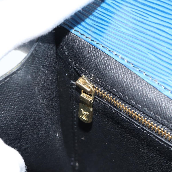 LOUIS VUITTON Epi Montaigne 23 Clutch Bag Blue M52665 LV Auth 183602