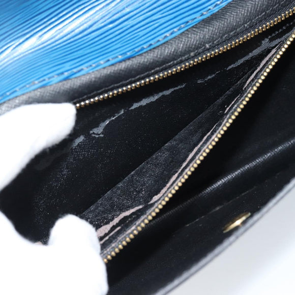 LOUIS VUITTON Epi Montaigne 23 Clutch Bag Blue M52665 LV Auth 183602