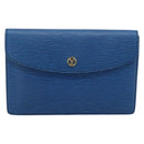 LOUIS VUITTON Epi Montaigne 23 Clutch Bag Blue M52665 LV Auth 183602-13