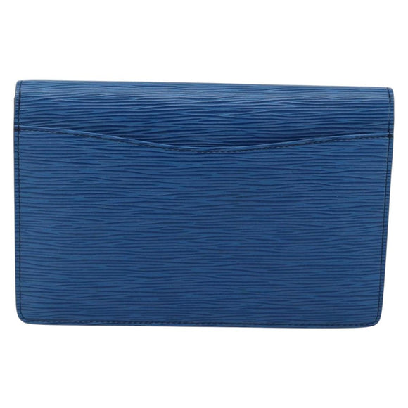 LOUIS VUITTON Epi Montaigne 23 Clutch Bag Blue M52665 LV Auth 183602