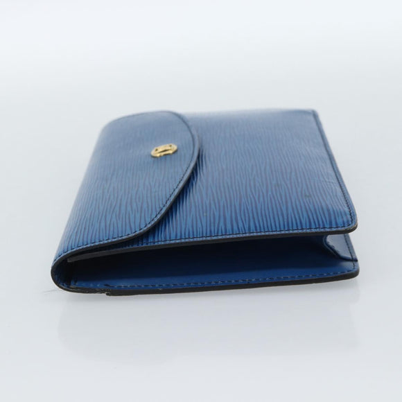 LOUIS VUITTON Epi Montaigne 23 Clutch Bag Blue M52665 LV Auth 183602