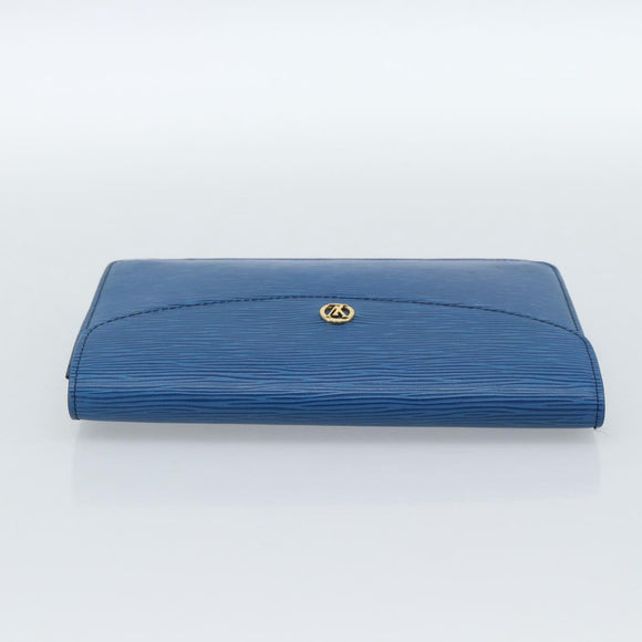 LOUIS VUITTON Epi Montaigne 23 Clutch Bag Blue M52665 LV Auth 183602
