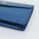LOUIS VUITTON Epi Montaigne 23 Clutch Bag Blue M52665 LV Auth 183602-7