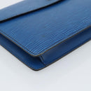 LOUIS VUITTON Epi Montaigne 23 Clutch Bag Blue M52665 LV Auth 183602-14