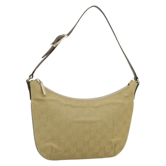 GUCCI GG Canvas Shoulder Bag Gold 005 0813 Auth 183603