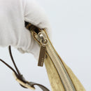 GUCCI GG Canvas Shoulder Bag Gold 005 0813 Auth 183603-10
