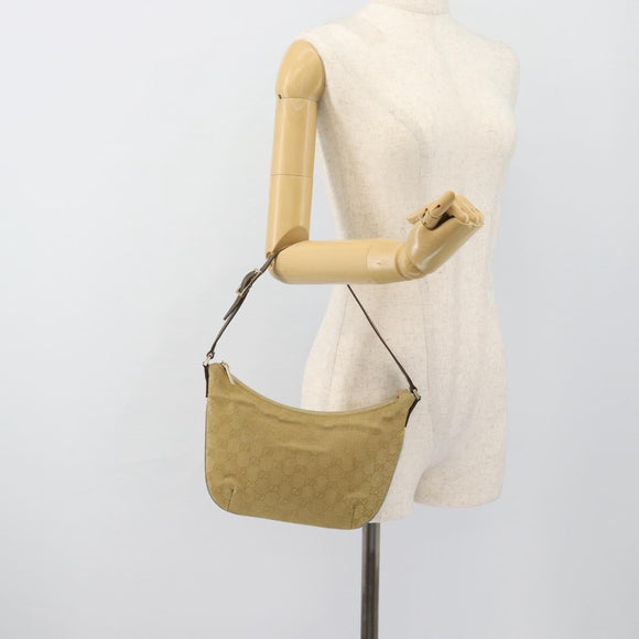 GUCCI GG Canvas Shoulder Bag Gold 005 0813 Auth 183603