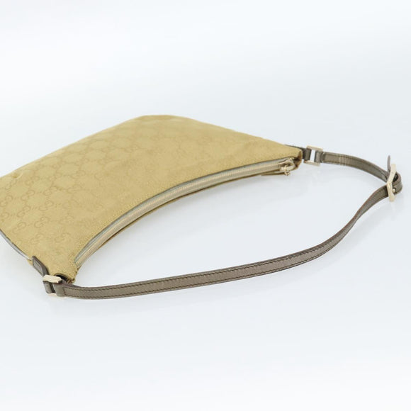 GUCCI GG Canvas Shoulder Bag Gold 005 0813 Auth 183603