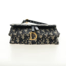 Christian Dior Trotter Canvas Saddle Waist bag Navy Gold Auth 183604M-10