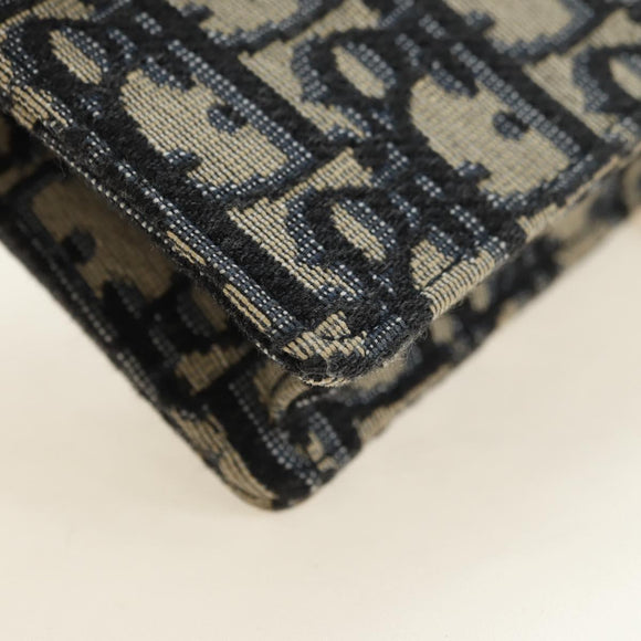 Christian Dior Trotter Canvas Saddle Waist bag Navy Gold Auth 183604M