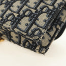 Christian Dior Trotter Canvas Saddle Waist bag Navy Gold Auth 183604M-14
