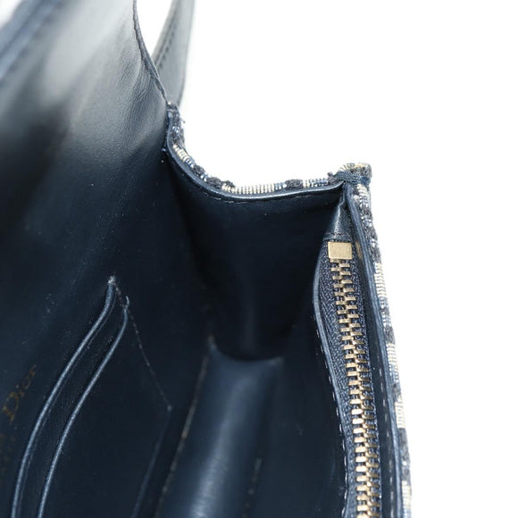 Christian Dior Trotter Canvas Saddle Waist bag Navy Gold Auth 183604M