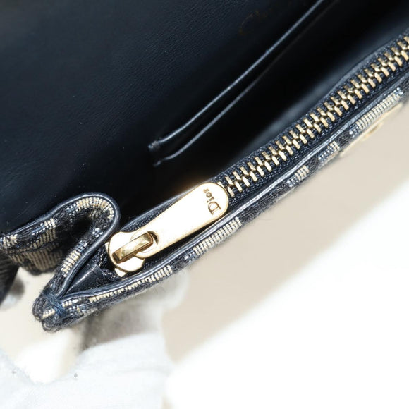 Christian Dior Trotter Canvas Saddle Waist bag Navy Gold Auth 183604M