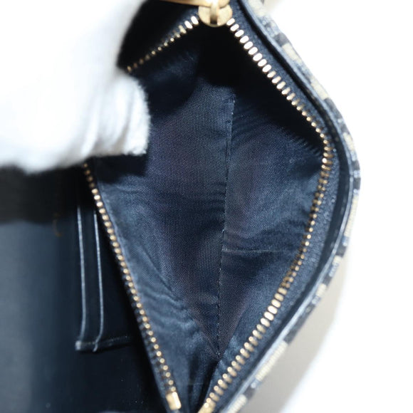 Christian Dior Trotter Canvas Saddle Waist bag Navy Gold Auth 183604M