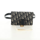 Christian Dior Trotter Canvas Saddle Waist bag Navy Gold Auth 183604M-26