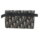 Christian Dior Trotter Canvas Saddle Waist bag Navy Gold Auth 183604M-3