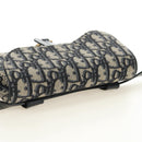Christian Dior Trotter Canvas Saddle Waist bag Navy Gold Auth 183604M-6