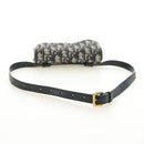 Christian Dior Trotter Canvas Saddle Waist bag Navy Gold Auth 183604M-7