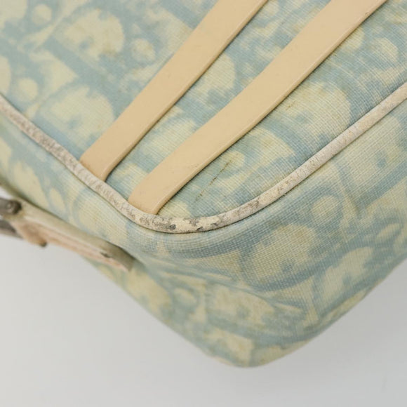 Christian Dior Trotter Canvas Shoulder Bag PVC Light Blue Silver Auth 183605
