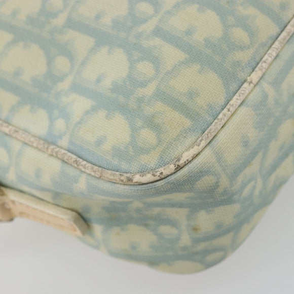 Christian Dior Trotter Canvas Shoulder Bag PVC Light Blue Silver Auth 183605