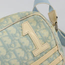 Christian Dior Trotter Canvas Shoulder Bag PVC Light Blue Silver Auth 183605-9